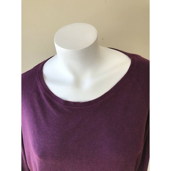 Anthropologie Bordeaux Thin Ribbed Boatneck top L - Picture 2 of 9
